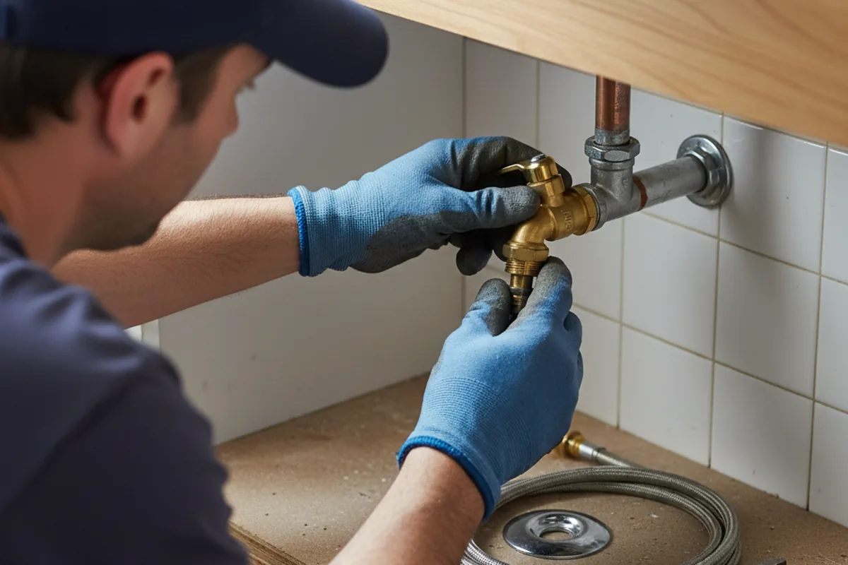 Shutoff valve and fitting work during Emergency Plumbing in Van